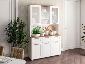 Буфет Катерини (дуб бельмунд/белое дерево) в Куйбышеве - kujbyshev.mebel-nsk.ru | фото