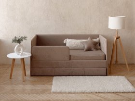 Диван-кровать Happy (капучино) в Куйбышеве - kujbyshev.mebel-nsk.ru | фото