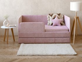 Диван-кровать Happy (розовый) в Куйбышеве - kujbyshev.mebel-nsk.ru | фото