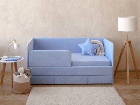 Диван-кровать Happy (васильковый) в Куйбышеве - kujbyshev.mebel-nsk.ru | фото