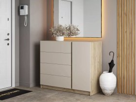 Комод Бостон  КМ-001 (дуб крафт серый/кашемир) в Куйбышеве - kujbyshev.mebel-nsk.ru | фото