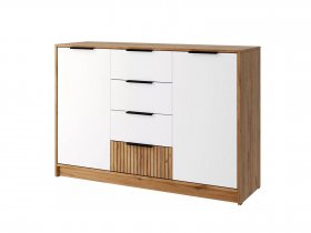 Комод КМ-002 Ивис (дуб крафт золотой/белый) в Куйбышеве - kujbyshev.mebel-nsk.ru | фото
