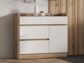 Комод с дверкой Брауни (дуб делано/белый) в Куйбышеве - kujbyshev.mebel-nsk.ru | фото