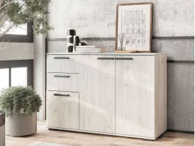 Комод Стандарт-3 NEW (дуб крафт белый) в Куйбышеве - kujbyshev.mebel-nsk.ru | фото
