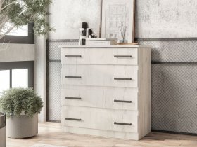 Комод Стандарт-6 NEW (дуб крафт белый) в Куйбышеве - kujbyshev.mebel-nsk.ru | фото