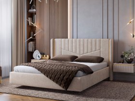 Кровать двуспальная 1,6м Диор (кашемир суфле (велюр)) в Куйбышеве - kujbyshev.mebel-nsk.ru | фото