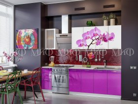 Кухонный гарнитур Орхидея (фиолетовый) в Куйбышеве - kujbyshev.mebel-nsk.ru | фото