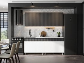 Кухонный гарнитур София (2,0м) (бланж/графит матовый) в Куйбышеве - kujbyshev.mebel-nsk.ru | фото