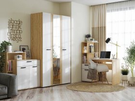 Модульная детская Санса (дуб сонома/белый) в Куйбышеве - kujbyshev.mebel-nsk.ru | фото