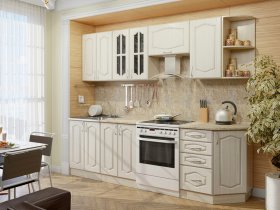 Модульная кухня Классика-1 (дуб молочный) в Куйбышеве - kujbyshev.mebel-nsk.ru | фото