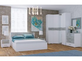 Модульная спальня Бьянка (белый/бетон) в Куйбышеве - kujbyshev.mebel-nsk.ru | фото