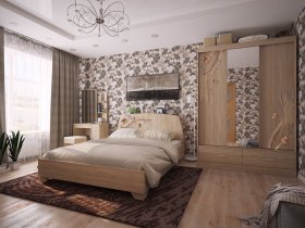 Модульная спальня Виктория-1 (дуб сонома) в Куйбышеве - kujbyshev.mebel-nsk.ru | фото