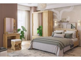 Модульная спальня Виктория-1 (дуб крафт золотой) в Куйбышеве - kujbyshev.mebel-nsk.ru | фото