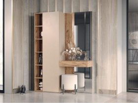 Прихожая Ева (кашемир/дуб вотан) в Куйбышеве - kujbyshev.mebel-nsk.ru | фото