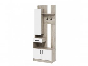 Прихожая ВШ-1 Вега (дуб крафт серый/белый) в Куйбышеве - kujbyshev.mebel-nsk.ru | фото