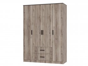 Шкаф четырехстворчатый Титан (дуб смоки) в Куйбышеве - kujbyshev.mebel-nsk.ru | фото