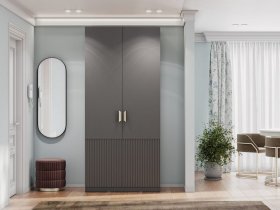 Шкаф двухстворчатый Эккервуд (Нью) (графит) в Куйбышеве - kujbyshev.mebel-nsk.ru | фото