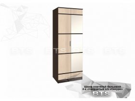 Шкаф двухстворчатый с зеркалом платяной-бельевой Сакура (BTS) в Куйбышеве - kujbyshev.mebel-nsk.ru | фото