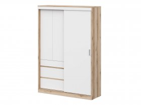 Шкаф-купе (1,5м) Брауни (дуб делано/белый) в Куйбышеве - kujbyshev.mebel-nsk.ru | фото