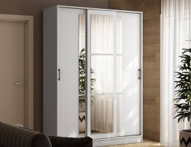 Шкаф-купе 1,6м «Стиль-2» (белый) в Куйбышеве - kujbyshev.mebel-nsk.ru | фото