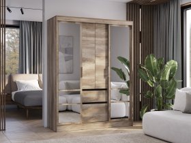 Шкаф-купе ШКК-06 Энигма (венге/дуб каньон) в Куйбышеве - kujbyshev.mebel-nsk.ru | фото