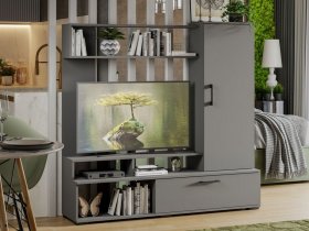 Стенка «Сиена» (графит серый) в Куйбышеве - kujbyshev.mebel-nsk.ru | фото
