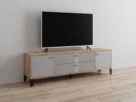 Тумба под ТВ Парус-10 (дуб крафт серый/серый) в Куйбышеве - kujbyshev.mebel-nsk.ru | фото