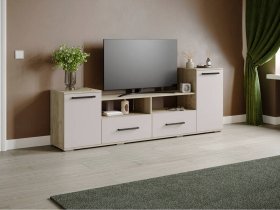 Тумба под ТВ Парус-2 (дуб крафт серый/кашемир) в Куйбышеве - kujbyshev.mebel-nsk.ru | фото