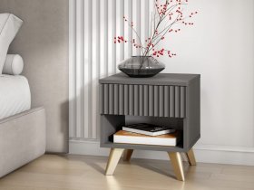 Тумба прикроватная Эккервуд (графит) в Куйбышеве - kujbyshev.mebel-nsk.ru | фото