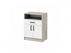 Тумба ТБ-1 Вега (дуб крафт серый/белый) в Куйбышеве - kujbyshev.mebel-nsk.ru | фото